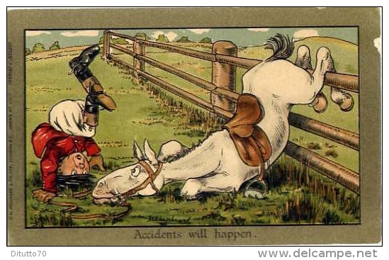 Humor - Umoristica - Bambino Con Cavallo - Accidents Will Happen - Formato Piccolo Non Viggiata - Humorous Cards