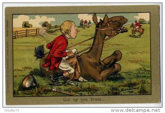 Humor - Umoristica - Bambino Con Cavallo - Get Up You Brute - Formato Piccolo Non Viggiata - Humorous Cards