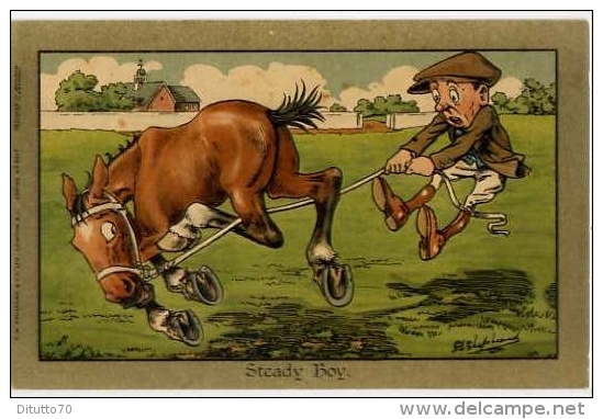 Humor - Umoristica - Bambino Con Cavallo - Steady Boy - Formato Piccolo Non Viggiata - Humorous Cards