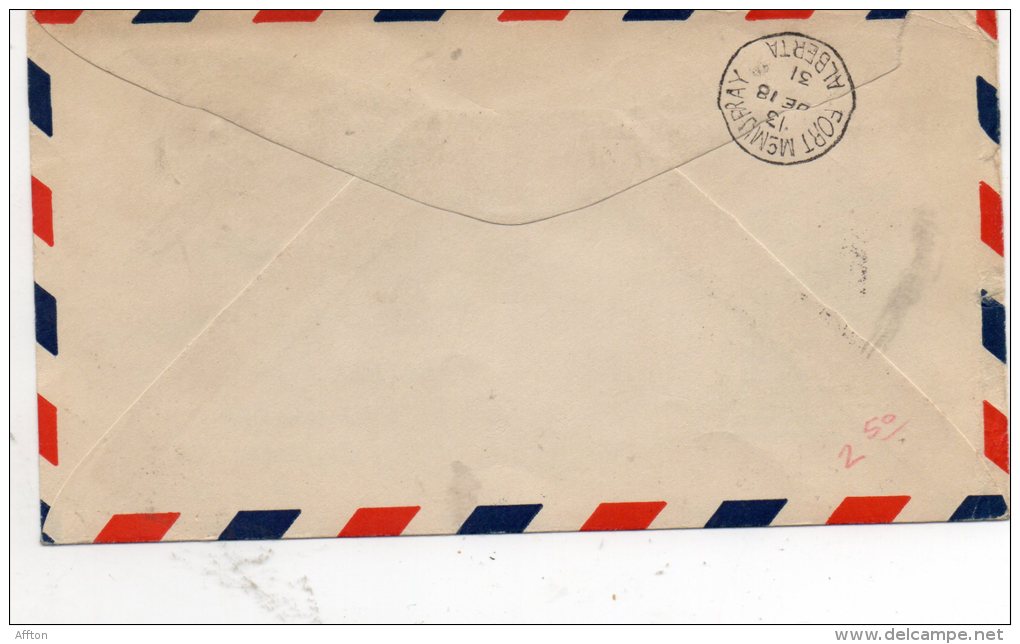 Embarras Portage Alberta To Fort McMurray 1931 Air Mail Cover - Primi Voli