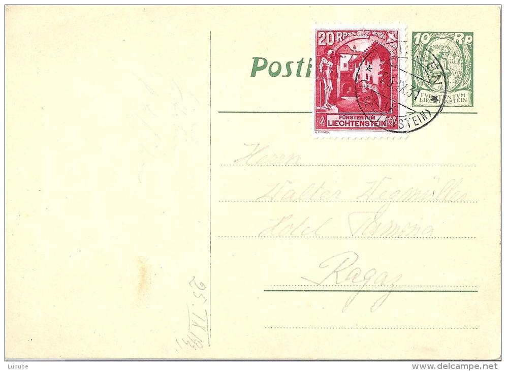 PK 10 Rp.grün Mit Zusatzfrankatur             1931 - Stamped Stationery