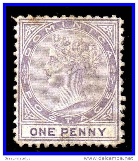 DOMINICA 1874 QUEEN VICTORIA SC#1//SG#1 Mint NO Gum CV$ 170.00//£150 (d013) - Dominique (...-1978)