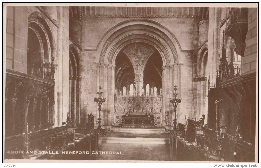 C1930 HEREFORD CATHEDRAL - CHOIR AND STALLS - Herefordshire