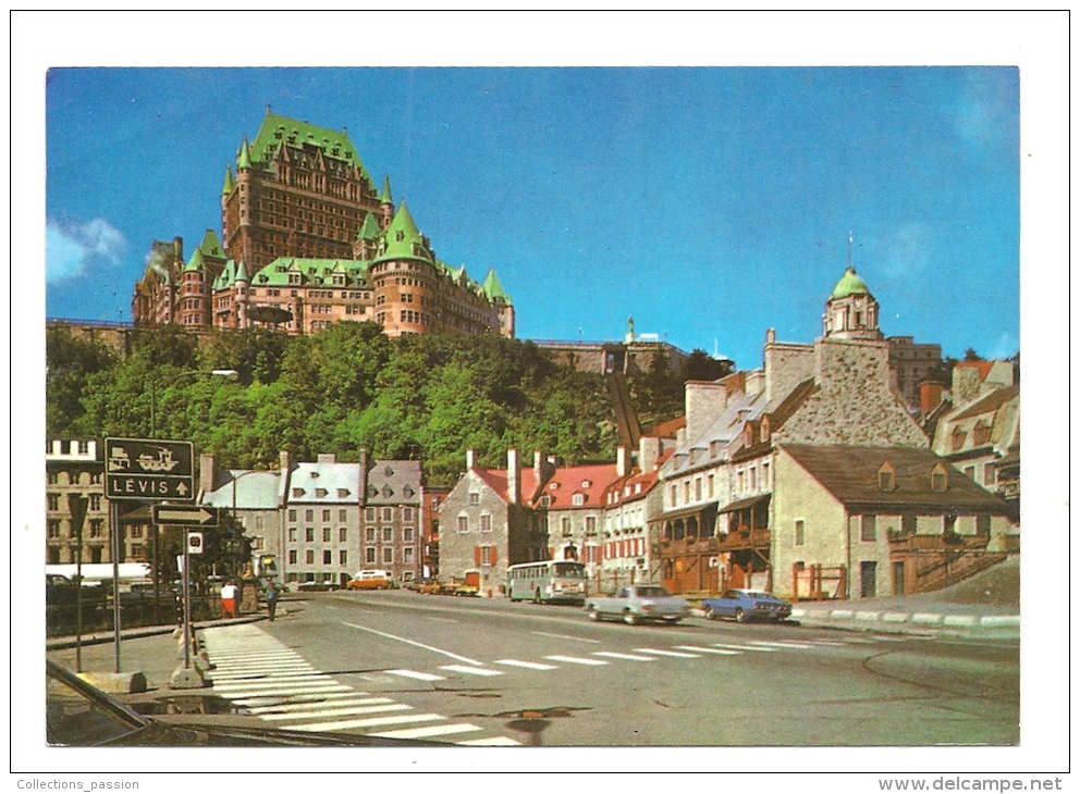 Cp, Canada, Québe, Le Château Frontenac Dominant La Vieille Basse Ville, Voyagée 1988 - Québec - Château Frontenac