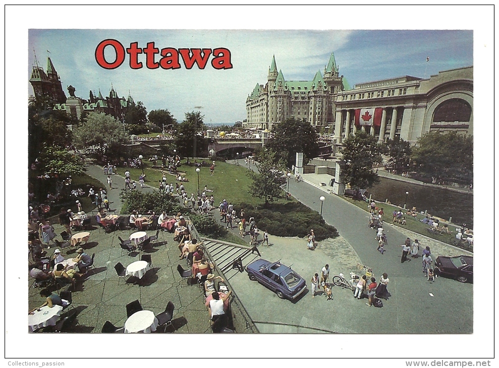 Cp, Canada, Ontario, L´été à Ottawa, à L´arrière Plan, Le Château Laurier Et Les Edifices Du Parlement, écrite - Ottawa