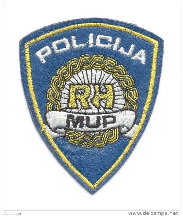 CROATIA , POLICIJA - MUP RH ,POLICE, Sleeve Patch For LEATHER JACKET, Very Rare Sleeve Patch - Patches