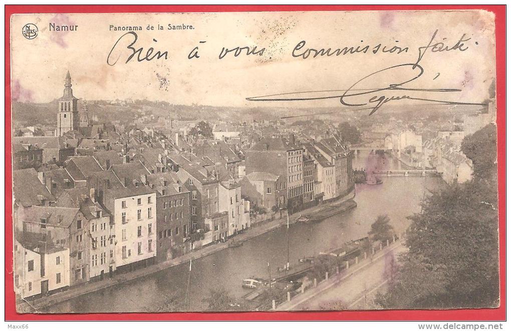 CARTOLINA VIAGGIATA BELGIO - NAMUR - Panorama De La Sambre - 9 X 14 Cm - ANNULLO 01 - 02 - 1918 - Namur