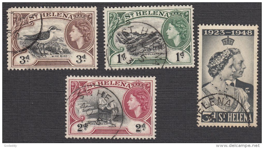 St Helena 1953 4 Used  SG154,SG156,SG158, SG143   Used - Saint Helena Island