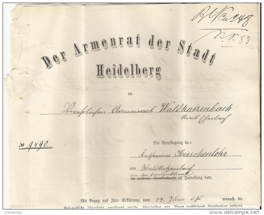 == DR   Brief 1885 Stadt Heidelberg  Text Inhalt  Heimatbeleg - Briefe U. Dokumente