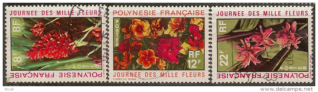 FRENCH POLYNESIA 1971 Flower Day SG 134/6 U YZ231 - Usados