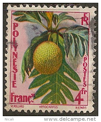 FRENCH POLYNESIA 1959 4f Trop Flora SG 18 U YZ176 - Used Stamps