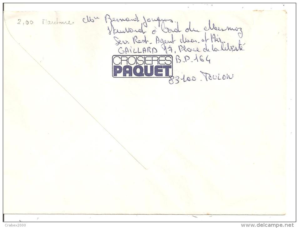 N°Y&T 1664 TOULON PAQUEBOT MERMOZ  Vers PARIS Le    16 JUIN 1973 (2 Scans) - Poste Maritime