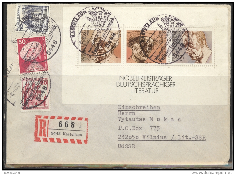 GERMANY DEUTSCHLAND D BRD Brief 0394 KASTELLAUN Special Cancellation Postal History Nobel Prize Personalities Radio - Covers & Documents