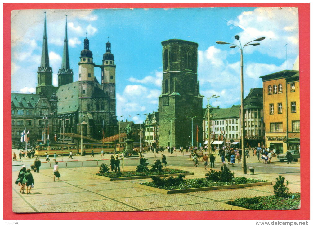 133449 / Halle (Saale) - 1974 TRAIN MARKT MONUMENT DENKMAL Deutschland Germany Allemagne Germania - Briefe U. Dokumente