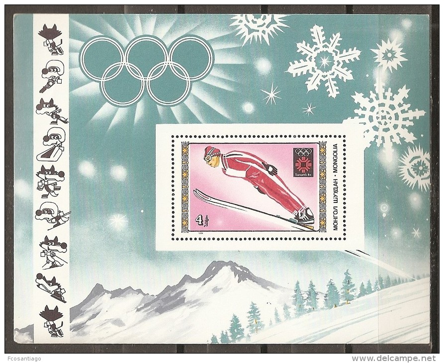 JUEGOS OLÍMPICOS - MONGOLIA 1983 - Yvert #H97 - MNH ** - Invierno 1984: Sarajevo