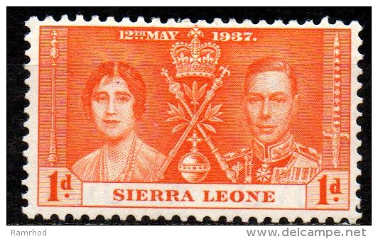 SIERRA LEONE 1937 Coronation - 1d. - Orange  MH - Sierra Leone (...-1960)