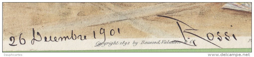 LUCIUS ROSSI, Peintre Italien (1846-1913), Autographe Manuscrit Sous Un De Ses Tableaux, Pour Comte Tyszkiewicz. 3 Scans - Autres & Non Classés