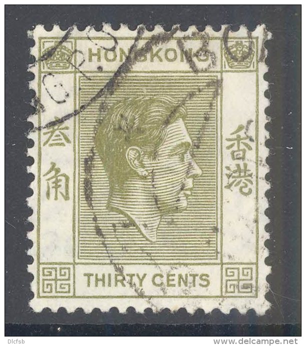 HONG KONG, 1938 30c (P14) Very Fine Used - Gebruikt