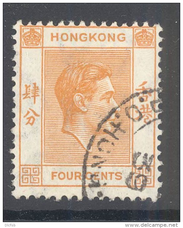 HONG KONG, 1938 4c (P14) Very Fine Used - Gebruikt