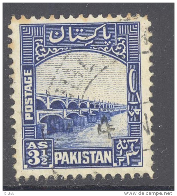 PAKISTAN, 1948 3&frac12;as Blue VFU, Cat &pound;5.50 - Pakistan