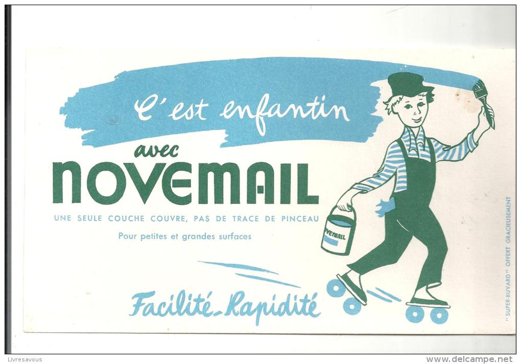 Buvard C'est Enfantin Avec Novemail (facilité, Rapidité) Des Années 1960 - Farben & Lacke