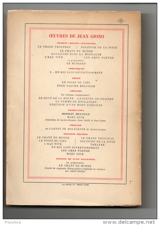 JEAN GIONO  L´EAU VIVE GALLIMARD 1950 - Autres & Non Classés