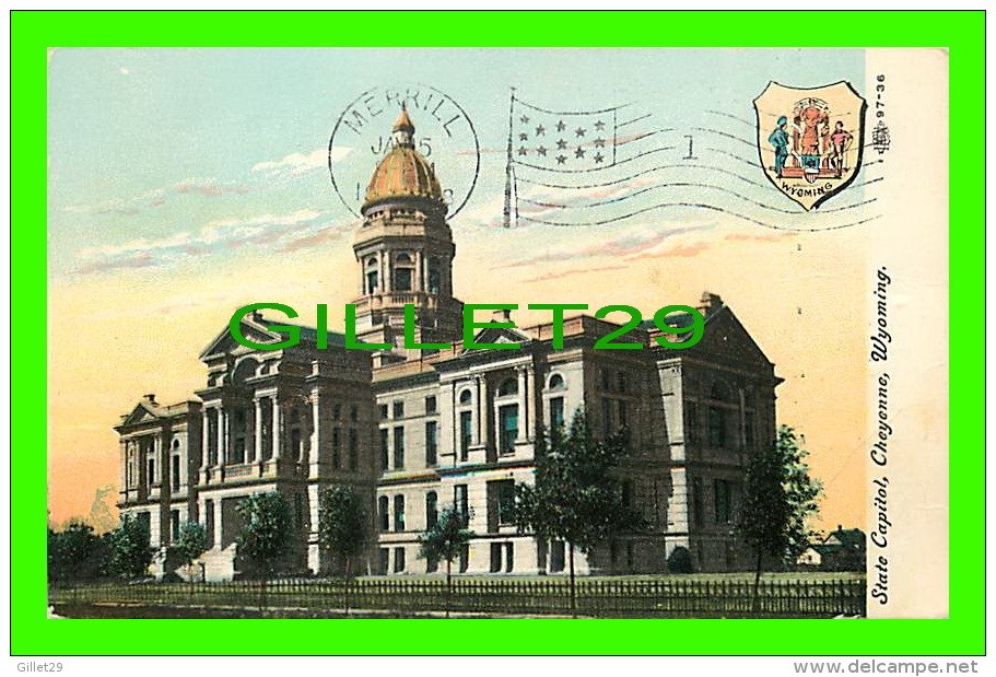 CHEYENNE, WY - STATE CAPITOL - TRAVEL IN 1908 - - Cheyenne