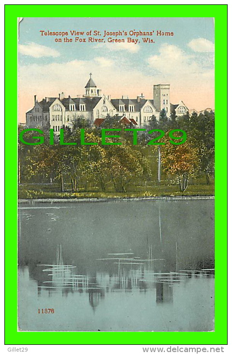 GREEN BAY, WI - TELESCOPE VIEW OF ST JOSEPH'S ORPHANS HOME ON THE FOX RIVER - - Green Bay