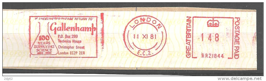 Laboratoire, Matériel, éprouvette, London - EMA Britannique - Etiquette  16 X 3,5 Cm   (M385) - Chimica