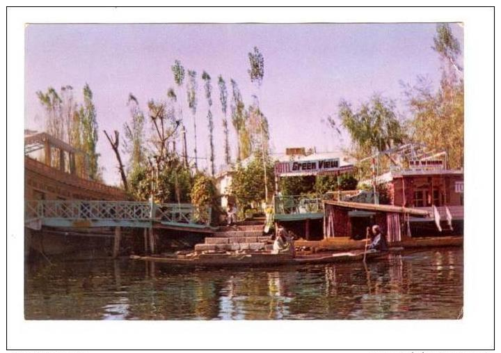 Dal Lake, Showing Hotel Green View, Kashmir, India, Asia, 1950-1970s - Inde