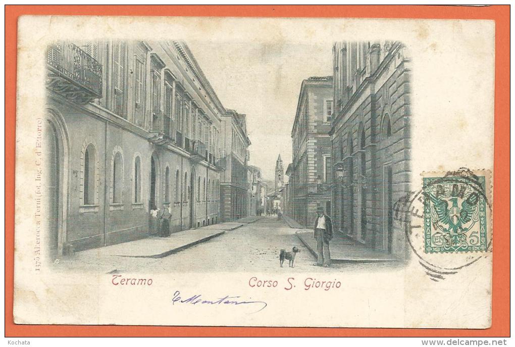 HB410, Teramo, Corso S. Giorgio, 1 Pli, Précurseur, Circulée 1902 - Teramo