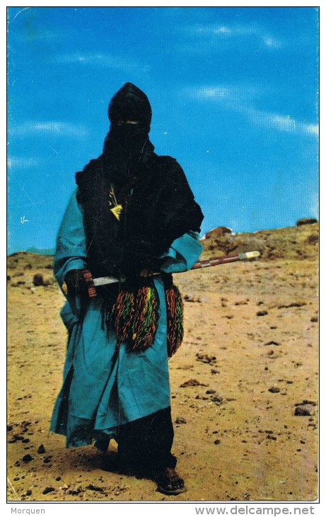 4632. Postal Nativo De Montes HOGAR (marruecos). Hombre Azul - África