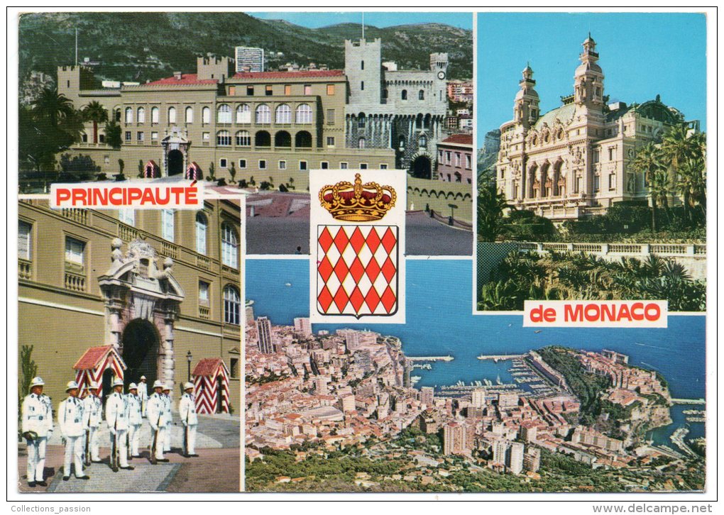 CP, SOUVENIR DE LA PRINCIPAUTE DE MONACO, Multivues, Voyagé En 1994 - Mehransichten, Panoramakarten