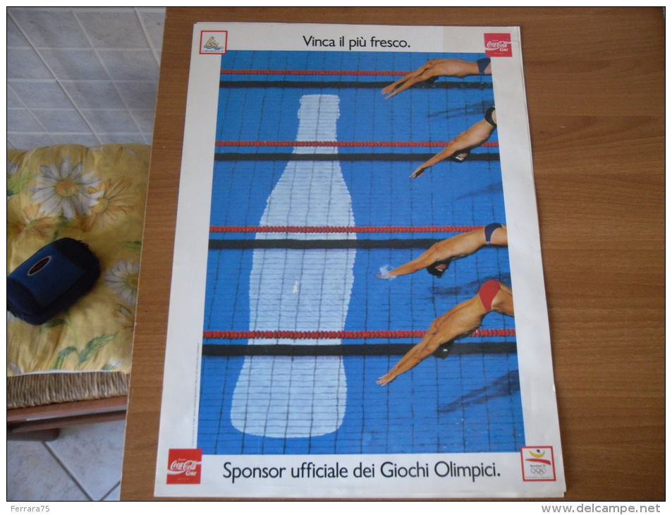 MANIFESTO COCA COLA BARCELLONA 1992 SPONSOR UFFICIALE GIOCHI OLIMPICI - Manifesti Pubblicitari