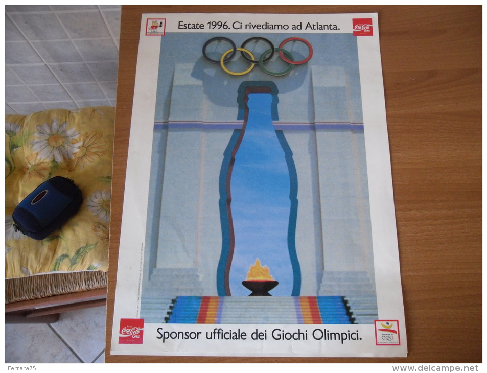 MANIFESTO COCA COLA BARCELLONA 1992 SPONSOR UFFICIALE GIOCHI OLIMPICI - Manifesti Pubblicitari