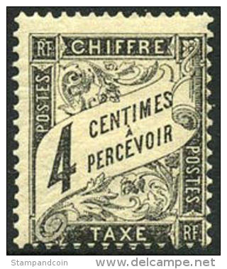 France J14 Mint No Gum 4c Black Postage Due From 1882 - 1859-1959 Mint/hinged