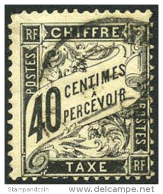 France J20 Used 40c Postage Due Of 1882 - 1859-1959 Used