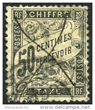 France J21 Used 50c Postage Due Of 1892 - 1859-1959 Used