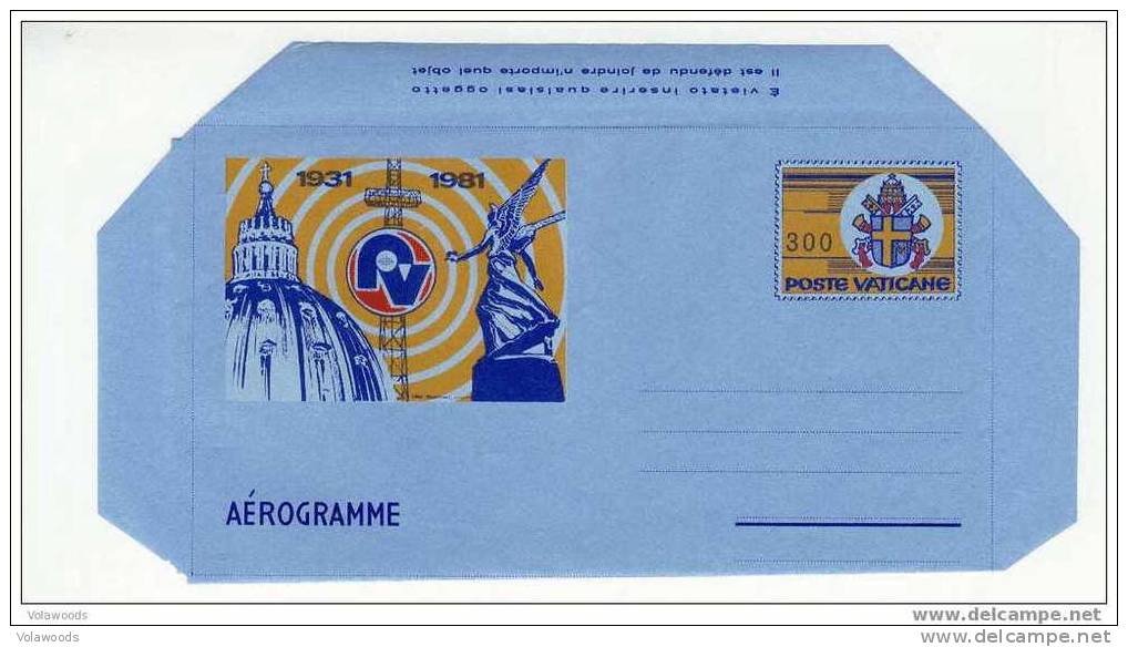 Vaticano - Aerogramma 50 Anni Radio Vaticana - Nuovo - Entiers Postaux