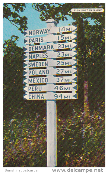 Signpost In Maine - American Roadside