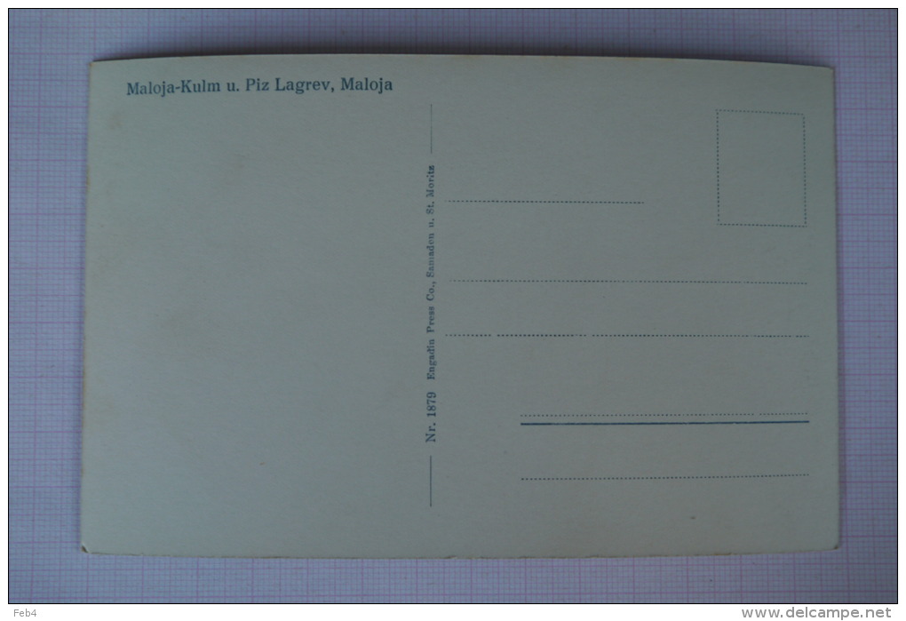 MALOJA-KULM U. PIZ LAGREV,  MALOJA  - FP -  NON VIAGGIATA  (svi1971) - Sonstige & Ohne Zuordnung
