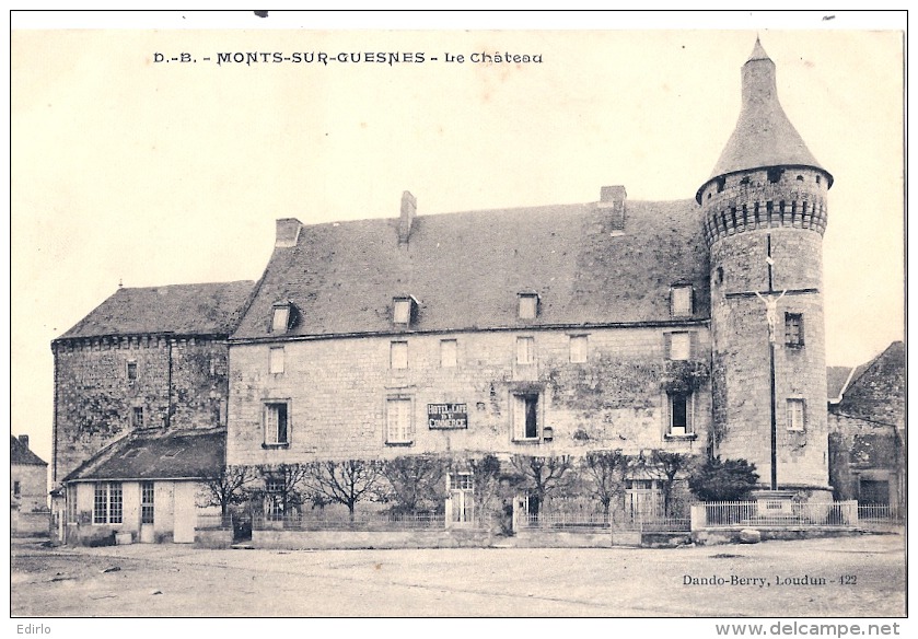 MONTS SUR GUESNES Le Château  Timbrée - Excellent état - Monts Sur Guesnes