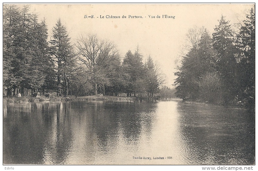 79 - PRESSIGNY (THENEZAY) - Le Château Du Porteau - Vue De L&acute;Etang     Timbrée - Excellent état - Thenezay