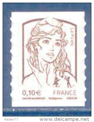 N°849 Marianne Et L'Europe 0.10€ Brun-clair Autoadhésif Neuf - 2013-2018 Marianne (Ciappa-Kawena)