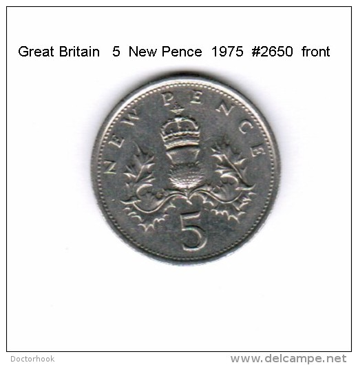 GREAT BRITAIN    5  NEW  PENCE  1975   (KM # 911) - 5 Pence & 5 New Pence