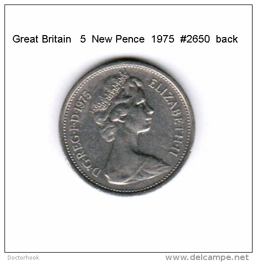 GREAT BRITAIN    5  NEW  PENCE  1975   (KM # 911) - 5 Pence & 5 New Pence