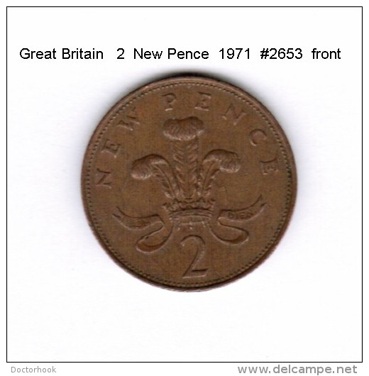 GREAT BRITAIN    2  NEW  PENCE  1971   (KM # 916) - 2 Pence & 2 New Pence