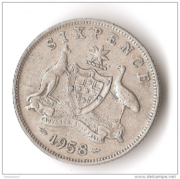 AUSTRTRALIE  6  PENCE  1958  ARGENT - Sixpence