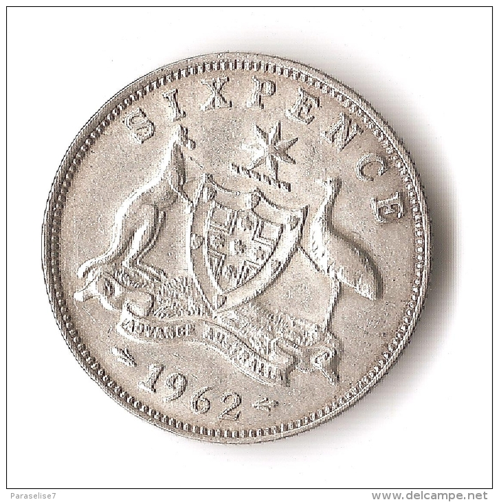 AUSTRTRALIE  6  PENCE  1962  ARGENT - Sixpence