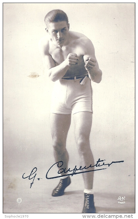 NORD PAS DE CALAIS - LIEVIN - Boxeur Georges Carpentier - Carte Gros Plan Dédicacée - Boxing